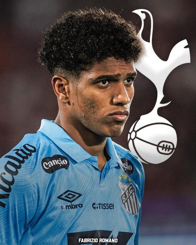 罗马诺：热刺即将签下桑托斯18岁左后卫索萨，转会费1500万欧