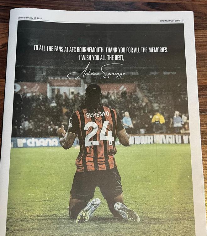 塞门约在报纸上刊登整版广告致谢樱桃球迷：祝你们一切顺利