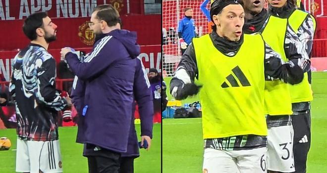 赛前被队友暴击，热身时B费被利马的一脚传球砸到流鼻血