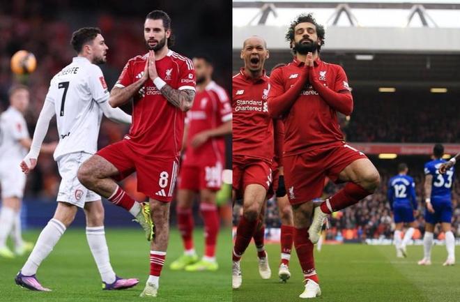 金鸡独立，索博进球后模仿萨拉赫的瑜伽庆祝动作