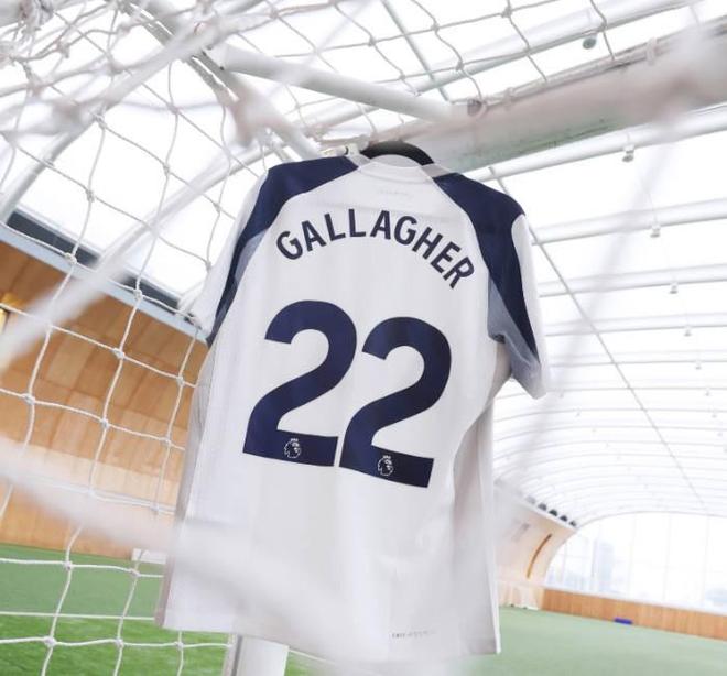 热刺官方：新援加拉格尔将身穿球队的22号球衣