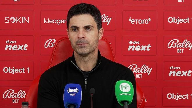 阿尔特塔：球确实先击中了埃纳的肩膀，但他手球的意图很明显