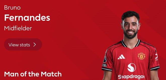 送出助攻，B费当选曼市德比全场最佳球员