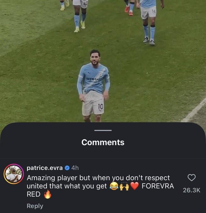 埃弗拉回击谢尔基想报仇曼联：若你不尊重曼联，结果就是这样