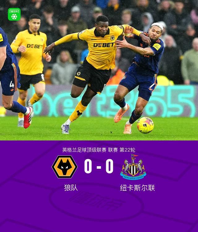 狼队0-0纽卡，马特乌斯-马内、乔林顿造险