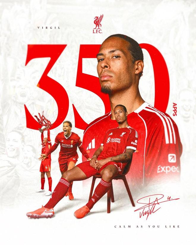 里程碑之战，范戴克迎来利物浦生涯第350次出场