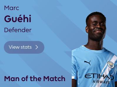 首秀+零封，格伊当选曼城vs狼队英超官方全场最佳球员