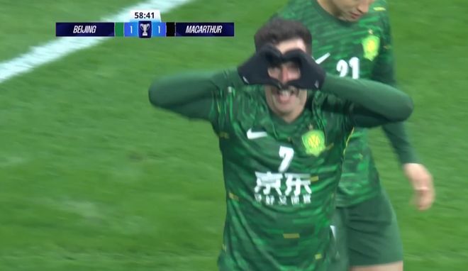 北京国安闪电扳平！塞鸟巧射得手，赛季第10球，97球再刷队史纪录