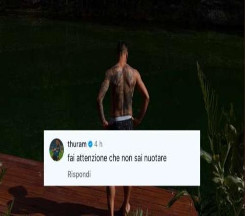 重归于好小图拉姆评论劳塔罗泳池社媒：当心点，你不会游泳