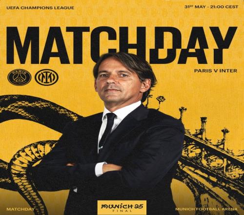 国米发布海报预热欧冠决赛：主帅小因扎吉出镜