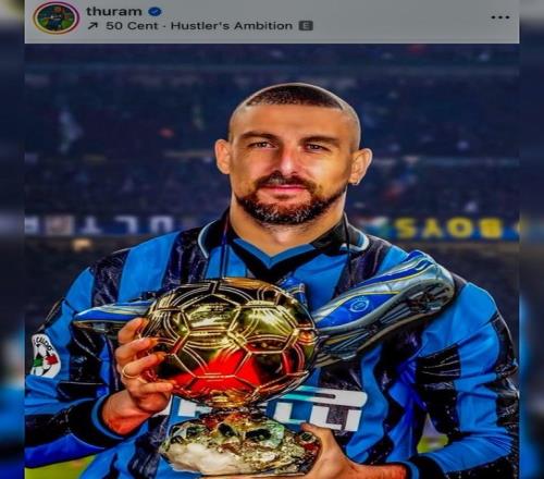 拯救球队！小图拉姆晒阿切尔比手捧金球奖的P图照