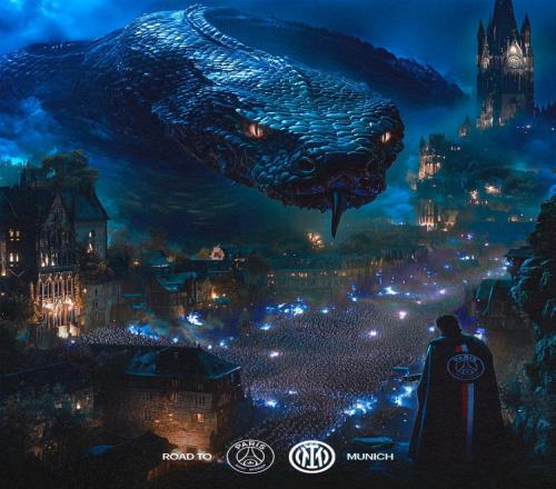 国米社媒发布海报预热欧冠决赛：灵蛇无畏