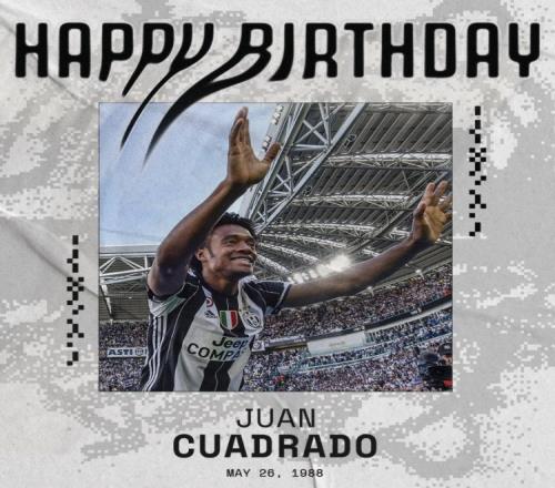 尤文官方祝夸德拉多37岁生日快乐，效力八载夺得11项冠军