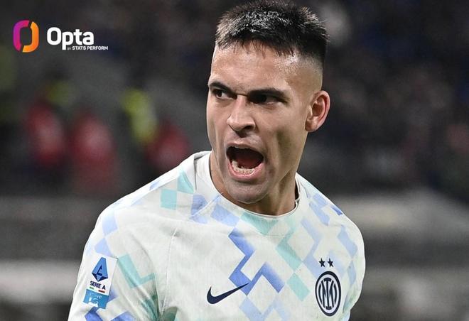 连续4轮进球，劳塔罗2025年意甲打入15球并列所有球员第1