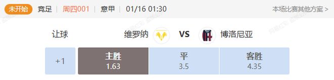 周四意甲补赛 博洛尼亚能否反客为主击败维罗纳？