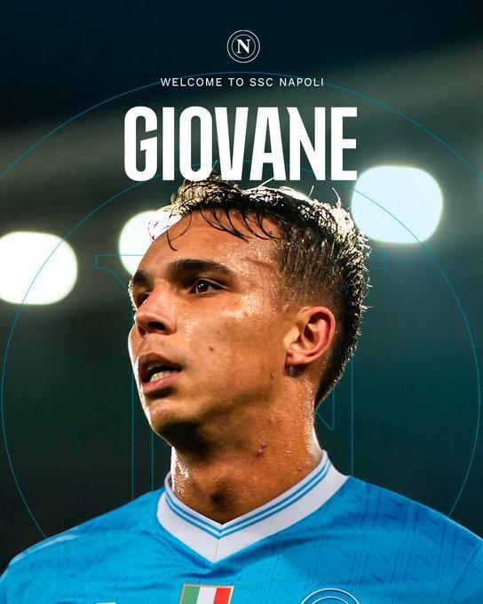 官方：那不勒斯签下维罗纳前锋焦瓦内；据悉总价2000万欧