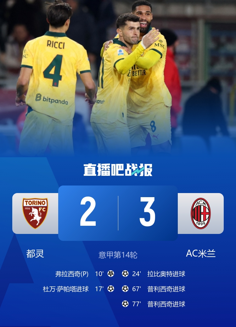 啃下硬骨头！米兰时隔4年半再次客场战胜都灵，13年里客场只赢2次