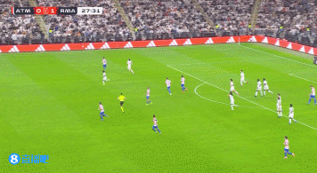 卡雷拉斯右路逼抢创造机会，罗德里戈禁区内扣过防守单刀射门被扑